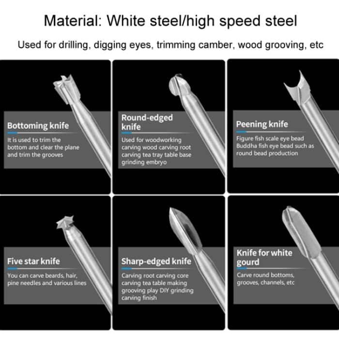 Elektrische Holzschnitzerei Wurzelschnitzwerkzeuge Holzbearbeitung Gravur Polierwerkzeugköpfe Fräser Bohrer, 10pcs/ Set – Bild 9