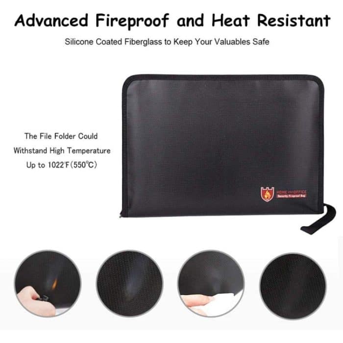 Feuerfester, wasserdichter Akkordeon-Aktenbeutel, Dokumenten-Organizer mit 12 Taschen, Größe A4, Transparent – Bild 4