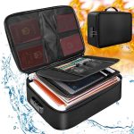 Feuerfeste und wasserdichte Dokumentenaufbewahrungstasche, Handtasche mit Passwortschloss, 14.2x10.6x3.9 Inch