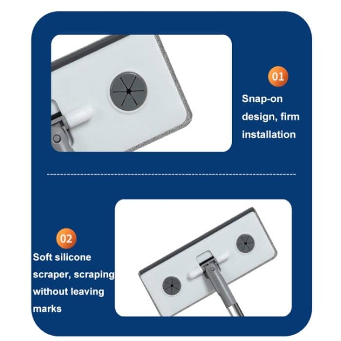 Mini-Freisprech-Wasch-Multifunktionsmopp 2-in-1-Glasreiniger und -Schaber, 63cm Two-section Rod – Bild 6