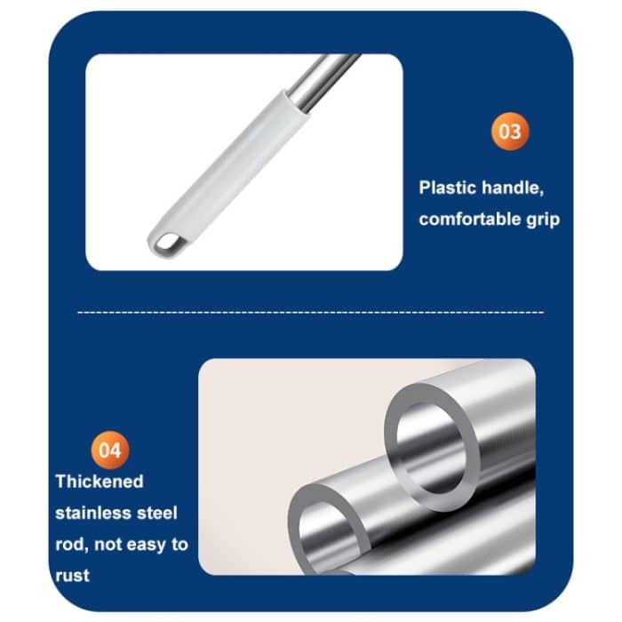 Mini-Freisprech-Wasch-Multifunktionsmopp 2-in-1-Glasreiniger und -Schaber, 63cm Two-section Rod – Bild 7