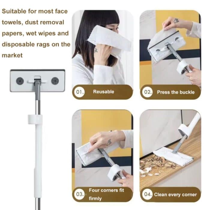 Mini-Freisprech-Wasch-Multifunktionsmopp 2-in-1-Glasreiniger und -Schaber, 63cm Two-section Rod – Bild 8