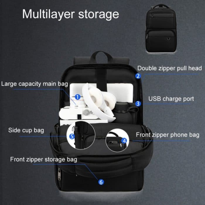 SKV B23889 Herren Business-Laptoptasche mit großem Fassungsvermögen und Doppelschulter, B23889 – Bild 3