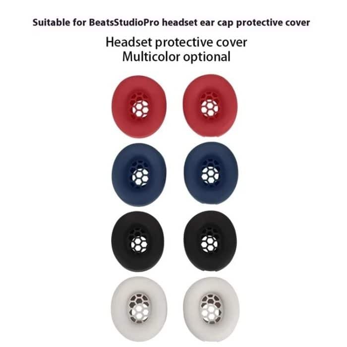 Silikon-Ohrpolster für Beats Studio Pro-Kopfhörer, Ear Cushion(Black), Ear Cushion(Beige), Ear Cushion(Red), Ear Cushion(Deep Blue) – Bild 3