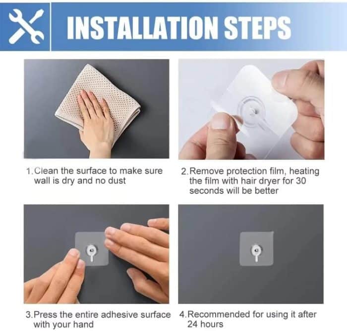 10 teile/paket Transparent Nahtlose Starken Klebstoff Schraubhaken Nagel Kostenloser Foto Rahmen Wandhaken – Bild 6