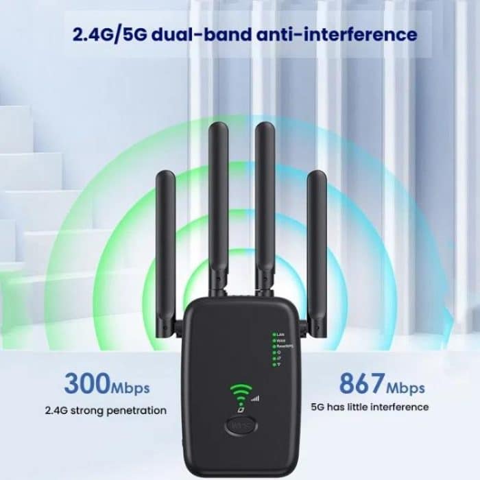 Urant U11 1200Mbps 2,4G & 5,8G Wireless Repeater WiFi Signal Verstärker Unterstützung WPS Schnelle Einstellung, US Plug White, US Plug Black, EU Plug White, EU Plug Black, UK Plug White, UK Plug Black – Bild 3