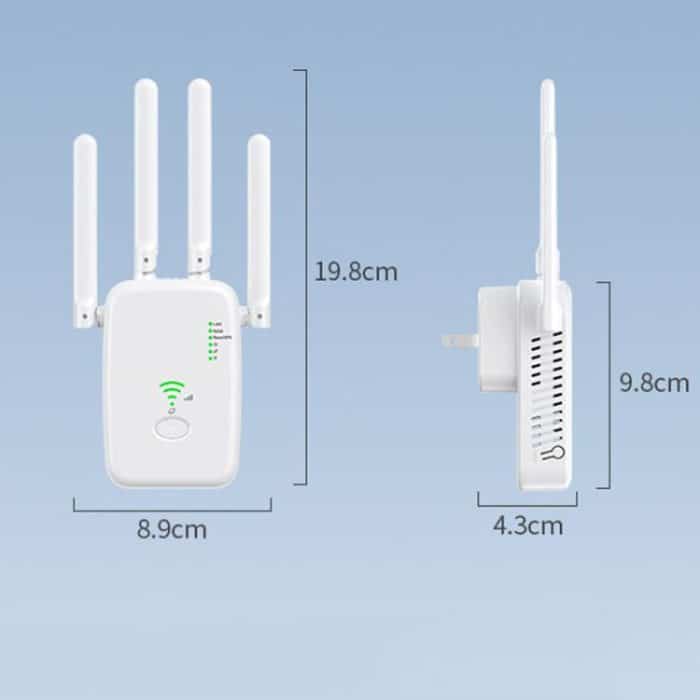 Urant U11 1200Mbps 2,4G & 5,8G Wireless Repeater WiFi Signal Verstärker Unterstützung WPS Schnelle Einstellung, US Plug White, US Plug Black, EU Plug White, EU Plug Black, UK Plug White, UK Plug Black – Bild 10