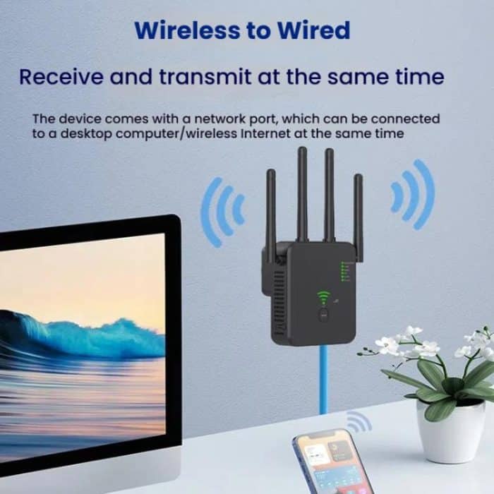 Urant U10 1200Mbps 2,4G & 5,8G Wireless Repeater WiFi Signal Verstärker Mit 4 Antennen, US Plug Black, US Plug White, EU Plug Black, EU Plug White, UK Plug Black, UK Plug White – Bild 8