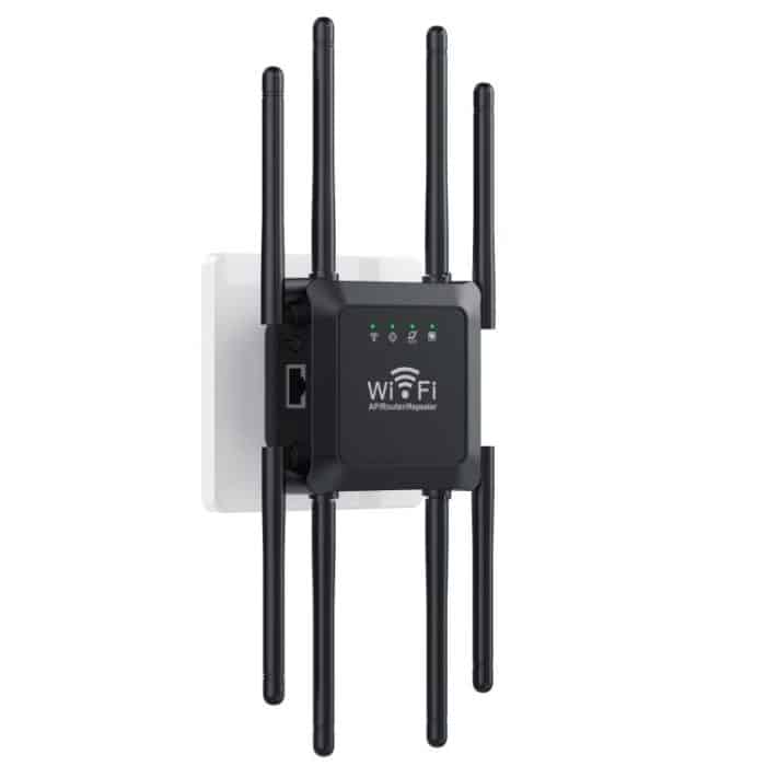 TBD0605650901.jpg U18 1200Mbps 2,4G & 5G Wireless Repeater WiFi Signal Verstärker Mit 8 Antennen, US Plug Black, EU Plug Black, US Plug White, EU Plug White – Bild 1