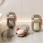 Tragbare, versiegelbare Seifenbox mit Deckel, doppelt entleerbare Reiseseifenbox – Bild 2