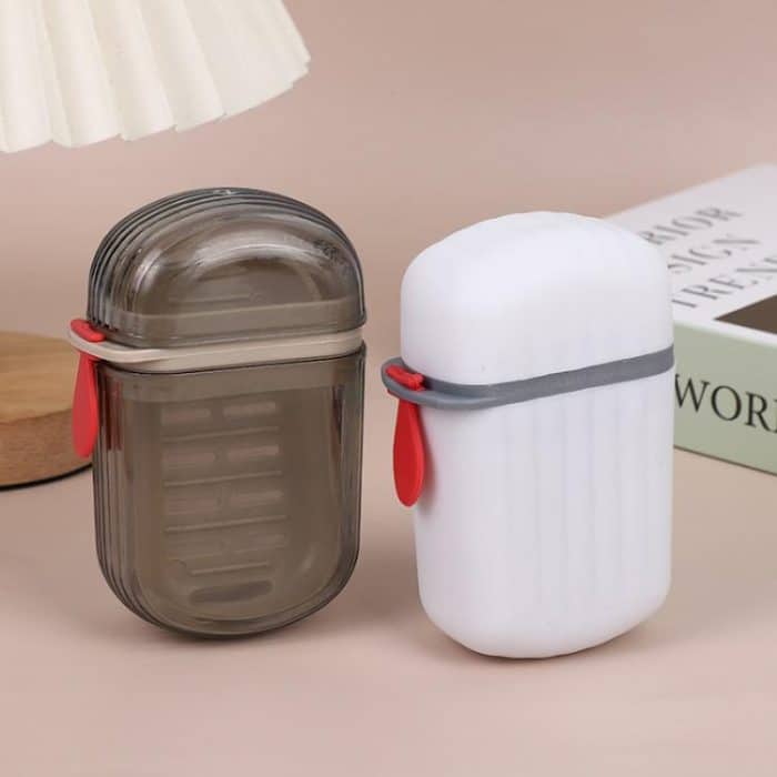 Tragbare, versiegelbare Seifenbox mit Deckel, doppelt entleerbare Reiseseifenbox – Bild 3