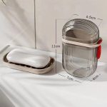 Tragbare, versiegelbare Seifenbox mit Deckel, doppelt entleerbare Reiseseifenbox – Bild 4
