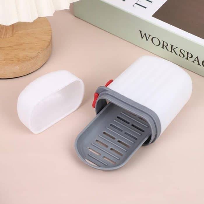 Tragbare, versiegelbare Seifenbox mit Deckel, doppelt entleerbare Reiseseifenbox – Bild 6