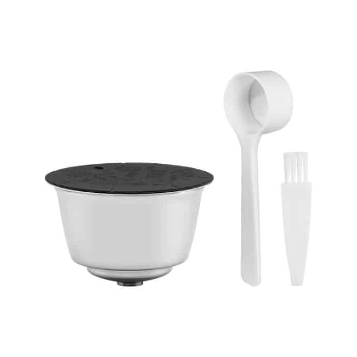 TBD0605656301.jpg Für Dolce Gusto Kaffeemaschine Edelstahl Wiederverwendbare Kaffeekapselschale, Capsule+Brush And Scoop, Capsule+40mm Powder Hammer+Brush And Scoop – Bild 1