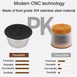 Für Dolce Gusto Kaffeemaschine Edelstahl Wiederverwendbare Kaffeekapselschale, Capsule+Brush And Scoop, Capsule+40mm Powder Hammer+Brush And Scoop – Bild 6