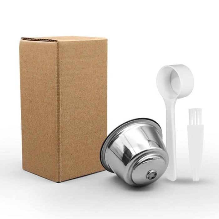 Für Dolce Gusto Kaffeemaschine Edelstahl Wiederverwendbare Kaffeekapselschale, Capsule+Brush And Scoop, Capsule+40mm Powder Hammer+Brush And Scoop – Bild 9