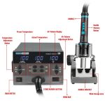 SUGON 8630 Pro Große Windkraft-Handy-Reparatur-CPU-Digitalanzeige Heißluft-Lötstation, EU Plug, US Plug – Bild 4