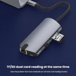 8-in-1-Dockingstation-Hub mit USB-C/Typ-C-Gigabit-Ethernet-Anschluss, HDMI 4K 30Hz, HDMI 4K 60Hz – Bild 5