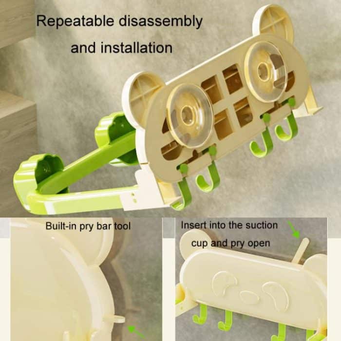 Saugnapf Becken Rack Badezimmer No-Punch Faltbare Multifunktions Haken Organizer Wand Regal – Bild 8