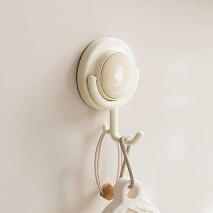 Saugnapfhaken ohne Loch für Badezimmer, stark belastbar, drehbar, Wand hinter der Tür, keine Spuren, klebriger Wandhaken, Apricot (Flat Hook), Gray (Flat Hook), Green (Flat Hook), Apricot (Curved Hook), Gray (Curved Hook), Green (Curved Hook) – Bild 1