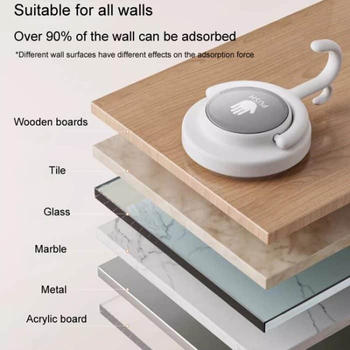 Saugnapfhaken ohne Loch für Badezimmer, stark belastbar, drehbar, Wand hinter der Tür, keine Spuren, klebriger Wandhaken, Apricot (Flat Hook), Gray (Flat Hook), Green (Flat Hook), Apricot (Curved Hook), Gray (Curved Hook), Green (Curved Hook) – Bild 11