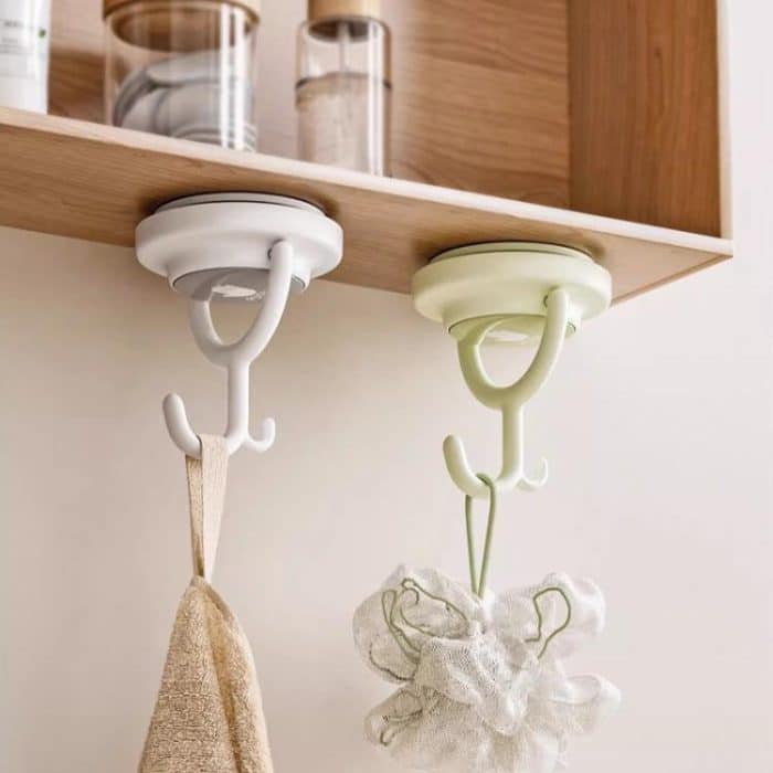 Saugnapfhaken ohne Loch für Badezimmer, stark belastbar, drehbar, Wand hinter der Tür, keine Spuren, klebriger Wandhaken, Apricot (Flat Hook), Gray (Flat Hook), Green (Flat Hook), Apricot (Curved Hook), Gray (Curved Hook), Green (Curved Hook) – Bild 5