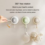 Saugnapfhaken ohne Loch für Badezimmer, stark belastbar, drehbar, Wand hinter der Tür, keine Spuren, klebriger Wandhaken, Apricot (Flat Hook), Gray (Flat Hook), Green (Flat Hook), Apricot (Curved Hook), Gray (Curved Hook), Green (Curved Hook) – Bild 6