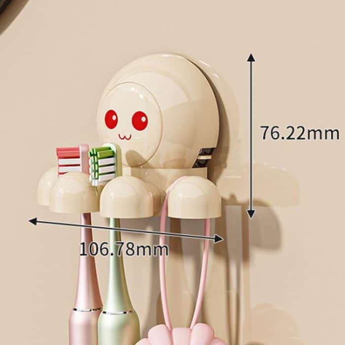 Octopus Saugnapf Zahnbürstenhalter Badezimmer Wand montiert Zahnbürste Lagerung Regal – Bild 3