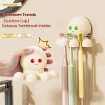 Octopus Saugnapf Zahnbürstenhalter Badezimmer Wand montiert Zahnbürste Lagerung Regal – Bild 4