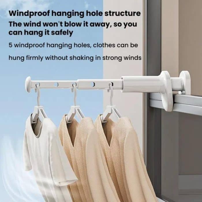 Tragbarer Reise-Kleidertrocknerständer für Geschäftsreisen, Hotel, Innenbereich, lochfrei, Teleskop-Trockenbügel – Bild 5