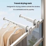 Tragbarer Reise-Kleidertrocknerständer für Geschäftsreisen, Hotel, Innenbereich, lochfrei, Teleskop-Trockenbügel – Bild 9
