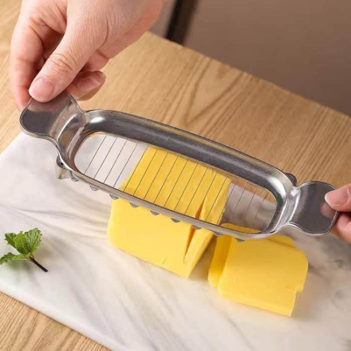 Aluminium Käse Schneiden Butter Käse Hobel Foie Gras Ei Butter Teiler Linie Cutter – Bild 2