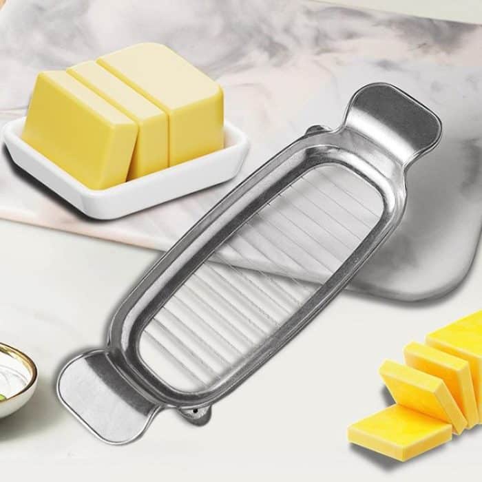 Aluminium Käse Schneiden Butter Käse Hobel Foie Gras Ei Butter Teiler Linie Cutter – Bild 5