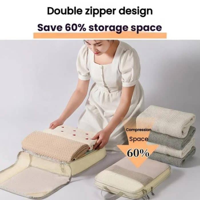 Mesh komprimiert Reise Organizer Tasche Gepäck Kleidung Schuhe Toilettenartikel Aufbewahrungstasche, 5 In 1, 6 In 1, 7 In 1, 8 In 1, 10 In 1 – Bild 7