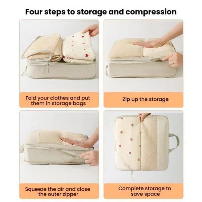 Mesh komprimiert Reise Organizer Tasche Gepäck Kleidung Schuhe Toilettenartikel Aufbewahrungstasche, 5 In 1, 6 In 1, 7 In 1, 8 In 1, 10 In 1 – Bild 10