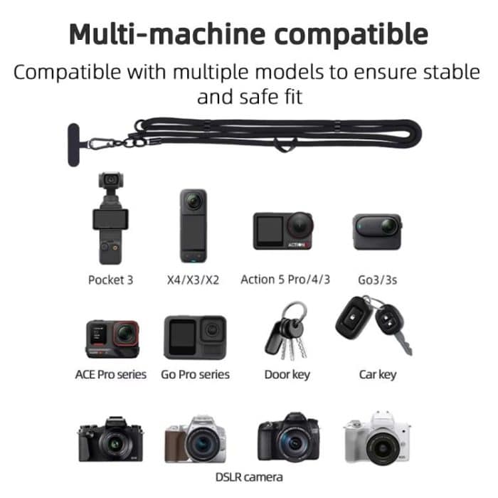 BRDRC Sportkamera-Lanyard mit 1/4 Zoll Schraube Anti-Lost Crossbody Seil Zubehör – Bild 11