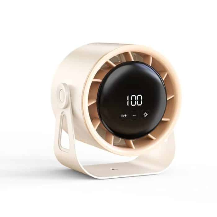 TBD0605724201.jpg 100-Gang-Hochgeschwindigkeits-Umwälzventilator Wiederaufladbarer Desktop-Digitalanzeige-Turbo-Wandventilator, White, Gray, Clip White, Clip Gray – Bild 1