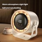 100-Gang-Hochgeschwindigkeits-Umwälzventilator Wiederaufladbarer Desktop-Digitalanzeige-Turbo-Wandventilator, White, Gray, Clip White, Clip Gray – Bild 5