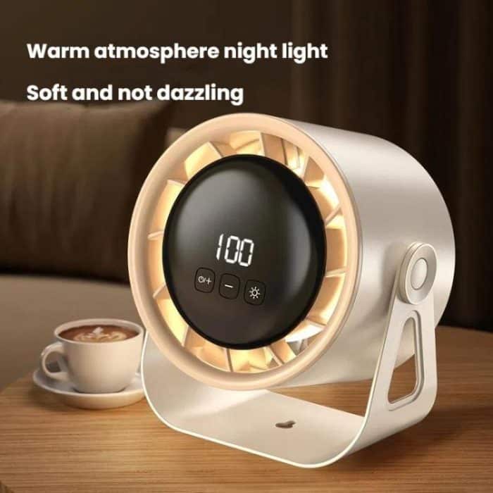 100-Gang-Hochgeschwindigkeits-Umwälzventilator Wiederaufladbarer Desktop-Digitalanzeige-Turbo-Wandventilator, White, Gray, Clip White, Clip Gray – Bild 5