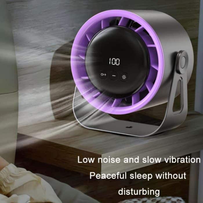 100-Gang-Hochgeschwindigkeits-Umwälzventilator Wiederaufladbarer Desktop-Digitalanzeige-Turbo-Wandventilator, White, Gray, Clip White, Clip Gray – Bild 7