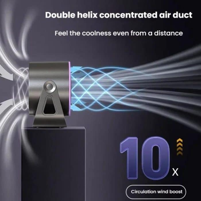 100-Gang-Hochgeschwindigkeits-Umwälzventilator Wiederaufladbarer Desktop-Digitalanzeige-Turbo-Wandventilator, White, Gray, Clip White, Clip Gray – Bild 8