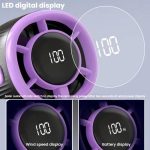 100-Gang-Hochgeschwindigkeits-Digitalanzeige-Lüfter Tragbarer USB-Handventilator – Bild 7