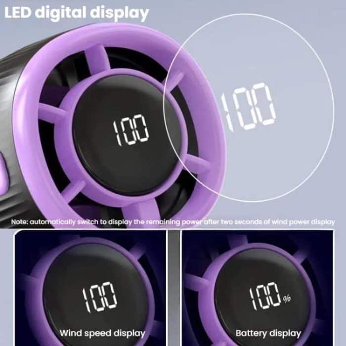 100-Gang-Hochgeschwindigkeits-Digitalanzeige-Lüfter Tragbarer USB-Handventilator – Bild 7