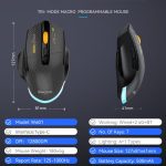 MKESPN W601 Leise kabellose Tri-Mode-Makro-Gaming-Maus aus Kohlefaser, 12800 DPI Bluetooth-Maus – Bild 3
