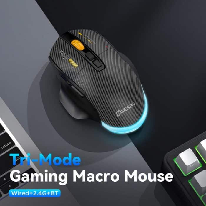 MKESPN W601 Leise kabellose Tri-Mode-Makro-Gaming-Maus aus Kohlefaser, 12800 DPI Bluetooth-Maus – Bild 6