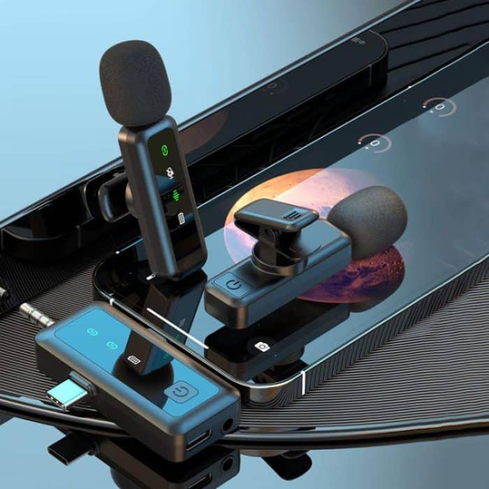 H65 3 In 1 Lavalier Drahtlose Mikrofon Outdoor Broadcast Noise Cancelling Sport Kamera Mikrofon, Single Mic, Dual Mic – Bild 2