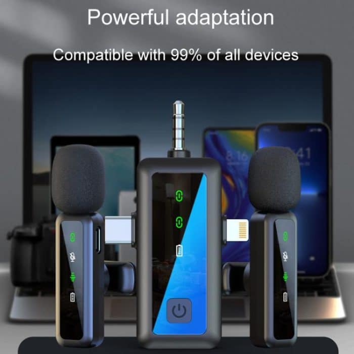 H65 3 In 1 Lavalier Drahtlose Mikrofon Outdoor Broadcast Noise Cancelling Sport Kamera Mikrofon, Single Mic, Dual Mic – Bild 8