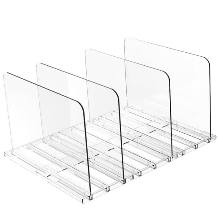 TBD0605759501.jpg Schrank Regal Teiler Partition Zubehör Einstellbare Kleidung Geldbörsen Handtasche Organizer, 3 Bases 4 Dividers, 6 Bases 8 Dividers – Bild 1