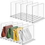 Schrank Regal Teiler Partition Zubehör Einstellbare Kleidung Geldbörsen Handtasche Organizer, 3 Bases 4 Dividers, 6 Bases 8 Dividers – Bild 2