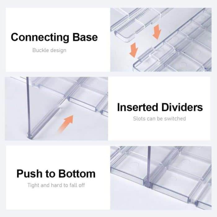 Schrank Regal Teiler Partition Zubehör Einstellbare Kleidung Geldbörsen Handtasche Organizer, 3 Bases 4 Dividers, 6 Bases 8 Dividers – Bild 7